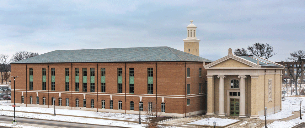 View from the northwest showcasing the new Walsh Family Hall of Architecture, Photography: © Andreas von Einsiedel 