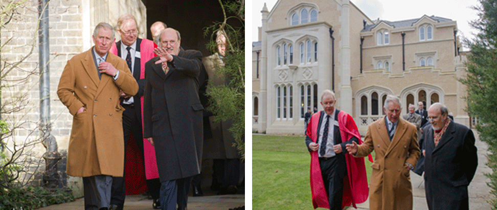 The Prince of Wales and John Simpson visiting the building