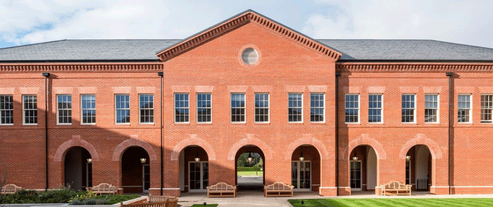 The main entrance to Clinical services stands on the site of the former stables