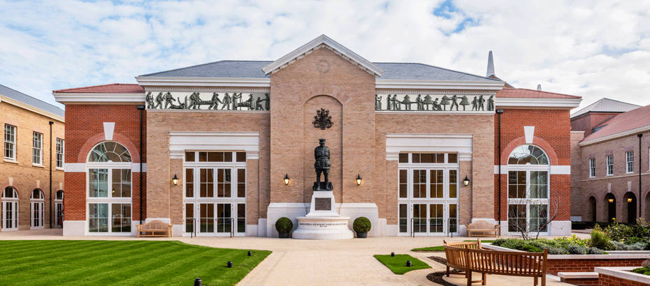 The main courtyard is dominated by a giant figure of Maj-Gen Sir Robert Jones by Alexander Stoddart