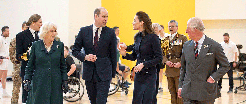 HM King Charles III and HM Queen Camilla, when they were The Prince of Wales and The Duchess of Cornwall, together with HRH Prince and Princess of Wales, when they were The Duke and Duchess of Cambridge visited the DNRC to meet patients and staff