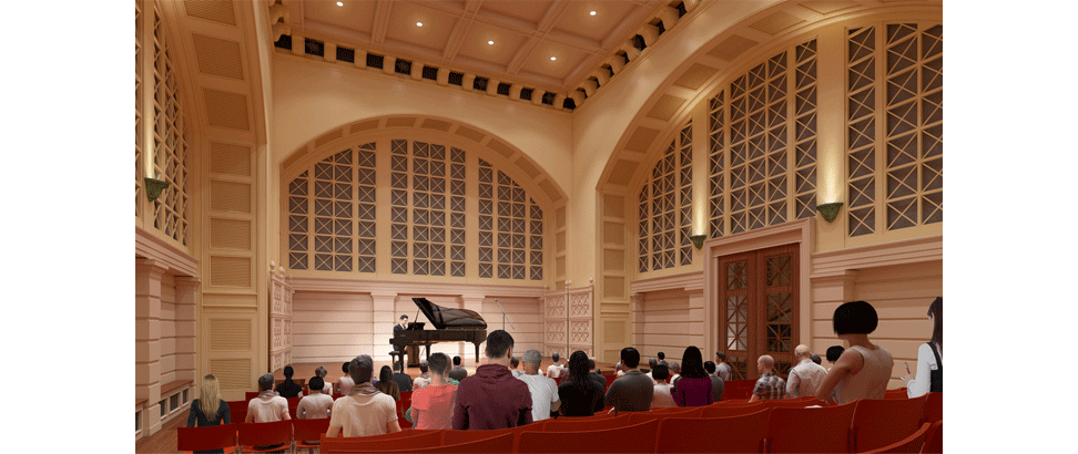 Interior view of one of the two new performance spaces