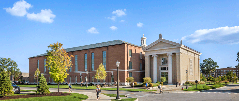 View from the northwest, Walsh Family Hall of Architecture, Photography: © Peter Aaron / OTTO